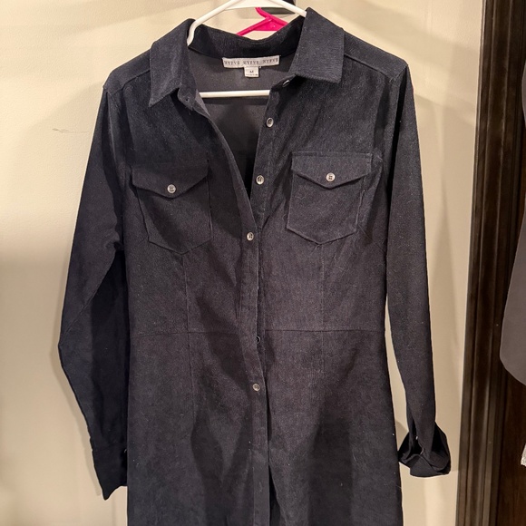 Hyfve Corduroy Buttoned Down Shirt Dress - Picture 1 of 3